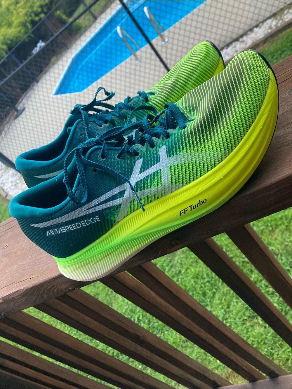 Asics Metaspeed Edge Running Shoes - Teal & Neon Green